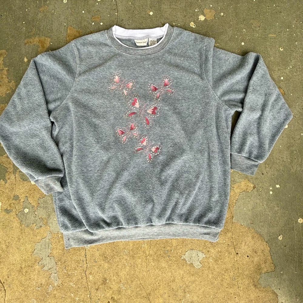 Vintage Madison Taylor Mock Crewneck Butterfly Sweater🦋
